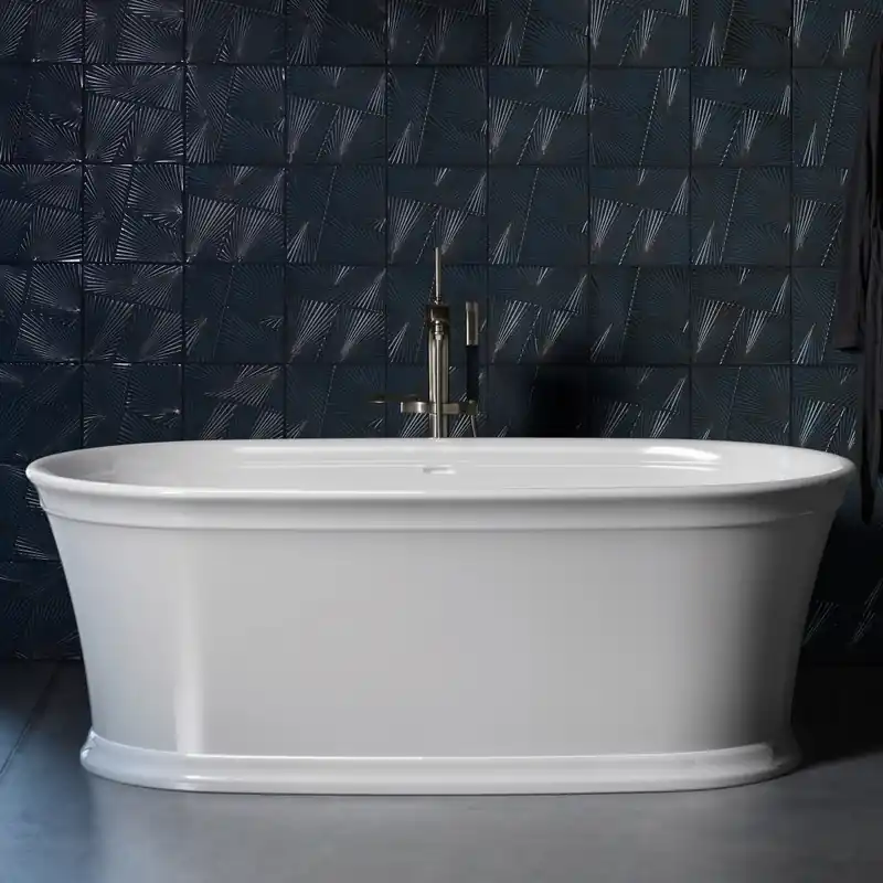 Kohler Memoirs 66" Freestanding Soaking Bathtub with Margaux Floor Mount Tub Filler and Center Drain Original