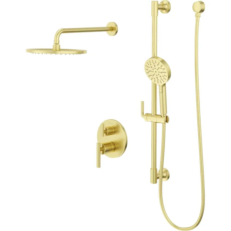 Special Discount Pfister Contempra Stacked Pressure Balance Trim with 10" Rainhead, 18" Straight Shower Arm & Flange, & Hand Shower on Slidebar
