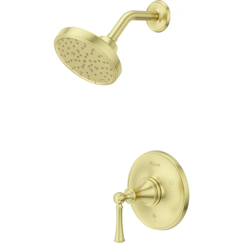 Pfister Tisbury Pressure Balance Shower Trim with Multifunction Showerhead, 9" Shower Arm & Flange Luxury