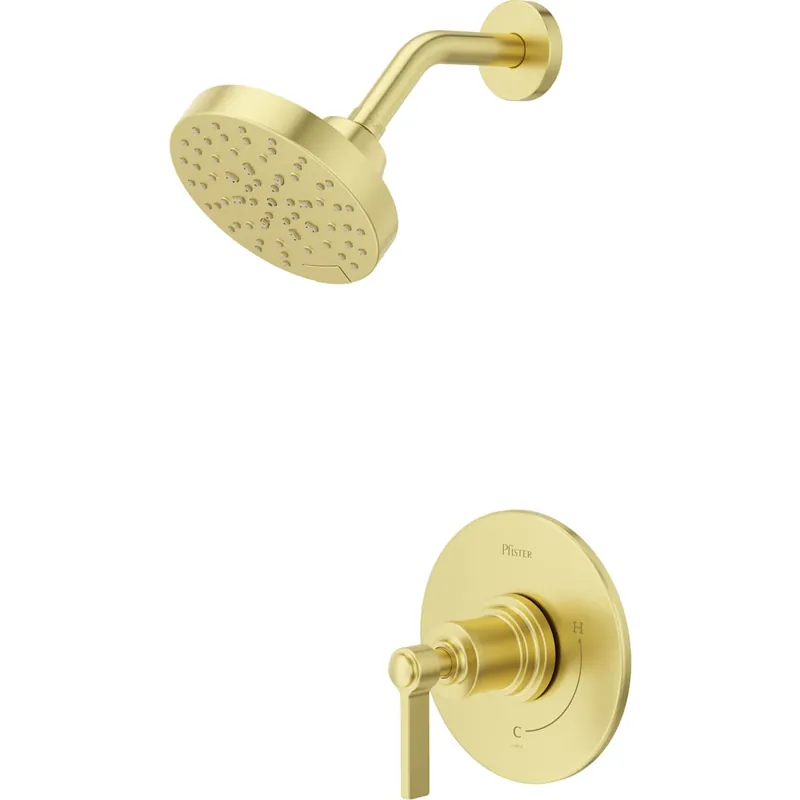 Pfister Winter Park Pressure Balance Shower Trim with Round Multi-Function Showerhead, 9" Shower Arm & Flange Deal