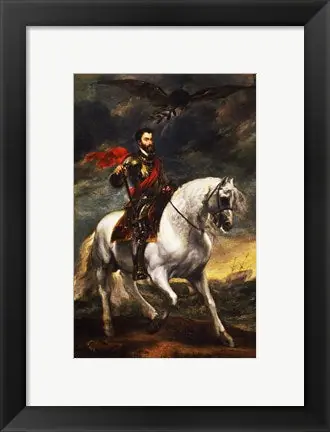 Portrait of Charles V, Holy Roman Emperor, on Horseback - 26x19 \\/ Framed Art Hot Deal