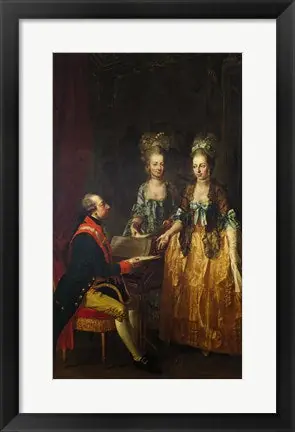 Portrait of Emperor Joseph II at the Piano with His Sisters Maria Anna and Maria Elisabeth - 34x25 \\/ Framed Art Super Sale