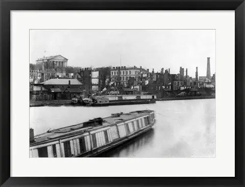 Special Offer Richmond, Va. 1865. Burnt district - 12x17 \\/ Framed Art