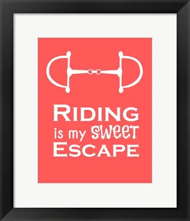 Riding is My Sweet Escape - Orange by Sports Mania - 10x7 \\/ Framed Art Next Day Delivery