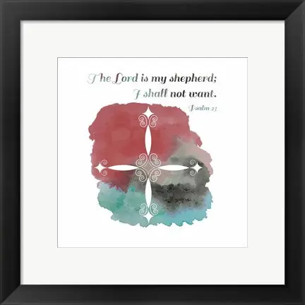 Psalm 23 The Lord is My Shepherd - Cross 2 by Inspire Me - 12x12 \\/ Framed Art Holiday Sale