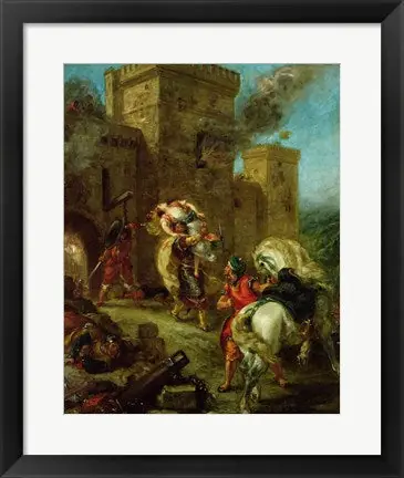 Rebecca Kidnapped by the Templar, Sir Brian de Bois-Guilbert, 1858 by Eugene Delacroix - 34x25 \\/ Framed Art Holiday Sale