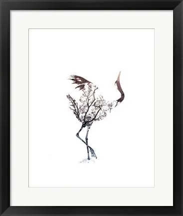 Seasonal Sale Red Crowned Crane Pair, Part I Inverted by Color Me Happy - 20x16 \\/ Framed Art
