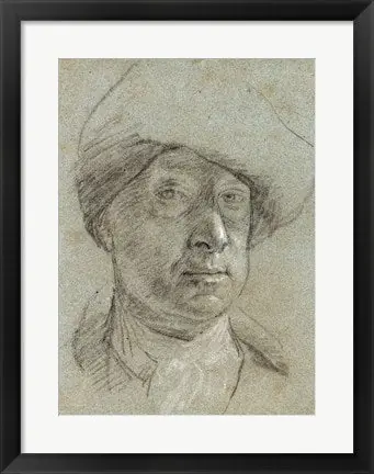 Self-Portrait Wearing a Cloth Hat by Jonathan Richardson the Elder - 20x15 \\/ Framed Art Reduced Price