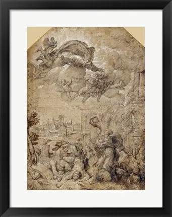 Place Order Saint Catherine of Alexandria at the Wheel by Nicolo dell Abate - 34x25 \\/ Framed Art
