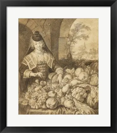 Saint Jerome Hearing the Trumpet of the Last Judgement - food by Antonio Castillo y Saavedra - 21x18 \\/ Framed Art Premium
