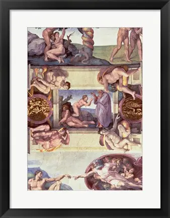 Bargain Sistine Chapel Ceiling (1508-12): The Creation of Eve, 1510 by Michelangelo Buonarroti - 20x15 \\/ Framed Art