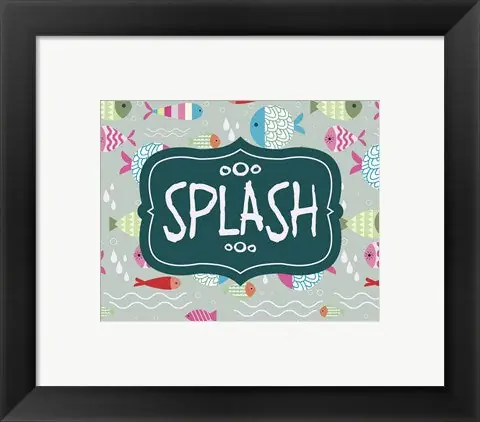 Splish and Splash Fish Pattern Green Part II by Color Me Happy - 8x10 \\/ Framed Art Time-Limited