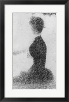Crafted Study for Sunday Afternoon on the Island of La Grande Jatte (seated woman detail) by Georges Seurat - 20x15 \\/ Framed Art