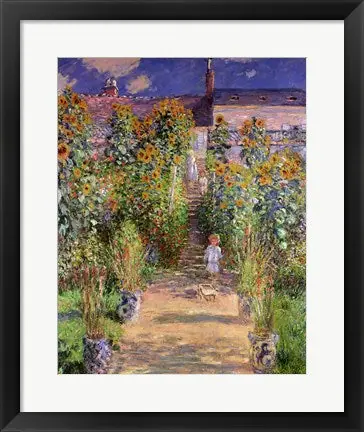 The Artist's Garden at Vetheuil, 1880 by Claude Monet - 34x25 \\/ Framed Art Bargain