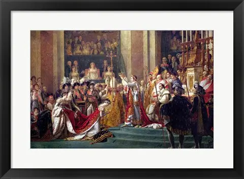 The Consecration of the Emperor Napoleon I Detail by Jacques-Louis David - 18x24 \\/ Framed Art Money Back Guarantee