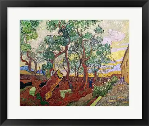 The Garden of St. Paul's Hospital at St. Remy, 1889 by Vincent Van Gogh - 18x24 \\/ Framed Art Authentic