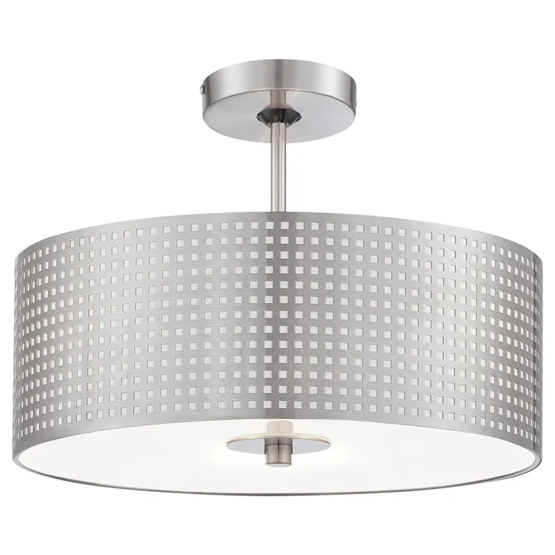 Big Sale Kovacs Grid 3 Light 16" Wide Drum Semi-Flush Ceiling Light with Steel Shade