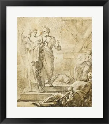 Top Rated The Liberation of Saint Peter by Laurent de La Hyre - 31x26 \\/ Framed Art