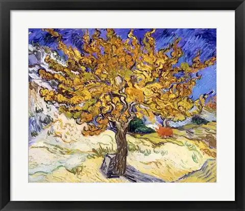 The Mulberry Tree in Autumn, c.1889 by Vincent Van Gogh - 24x28 \\/ Framed Art One Day Deal