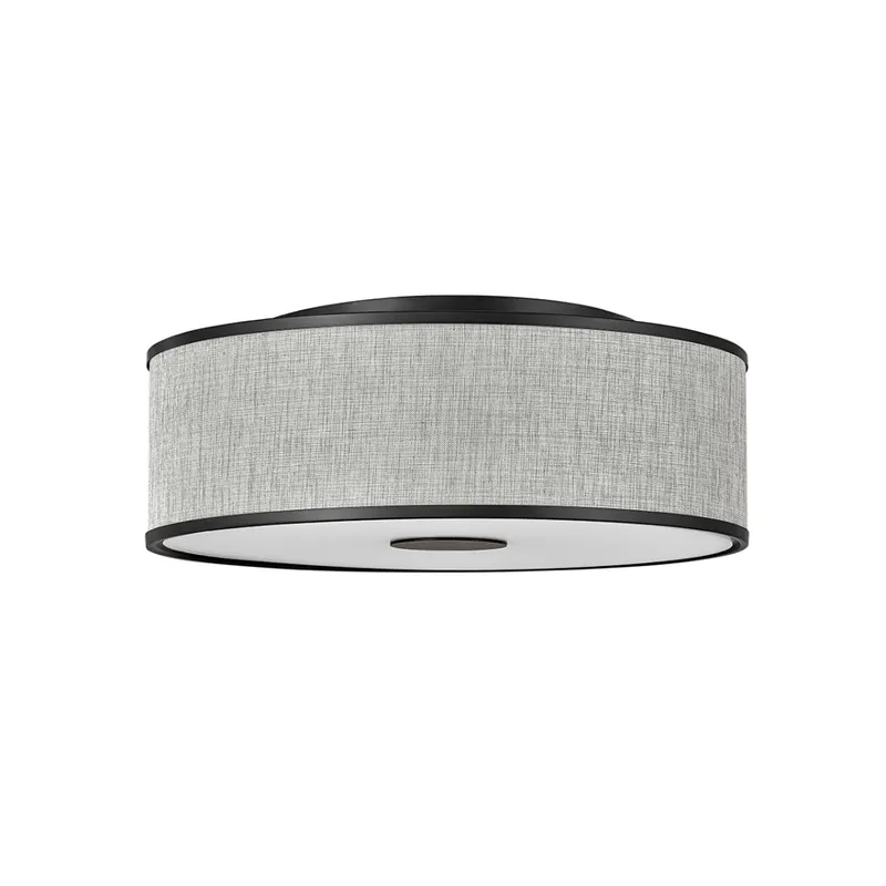 Hinkley Lighting Halo 24" Wide Galerie Semi-Flush Ceiling Fixture with Heathered Grey Linen Shade Discount