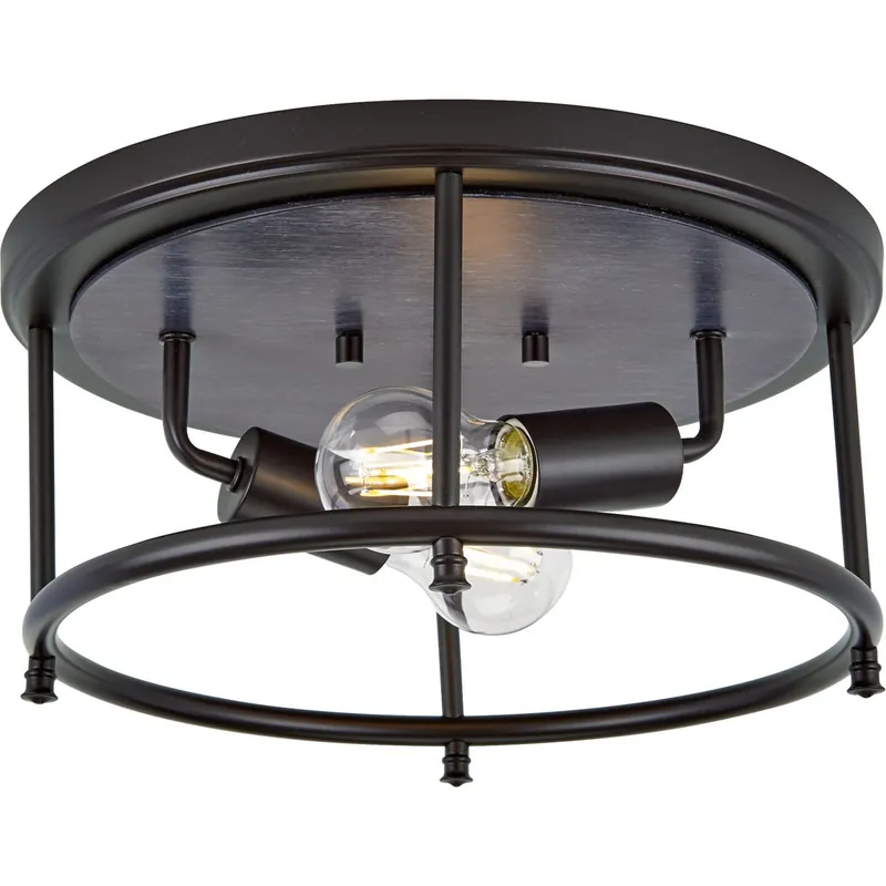 Progress Lighting Durrell 2 Light 13" Wide Flush Mount Drum Ceiling Fixture While Supplies Last