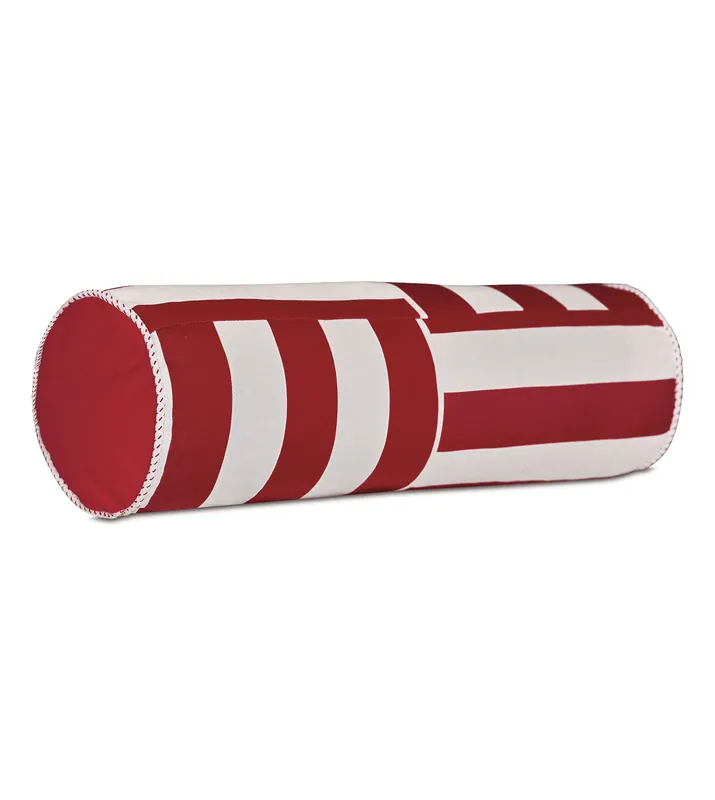 Bargain RIPTIDE NECKROLL PILLOW IN RED - Included in: Nautical,Outdoor